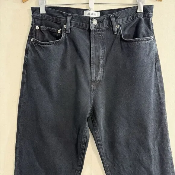 AGOLDE 90's High Rise Straight Black Jeans Womens Size 29 X 29 - Picture 8 of 12